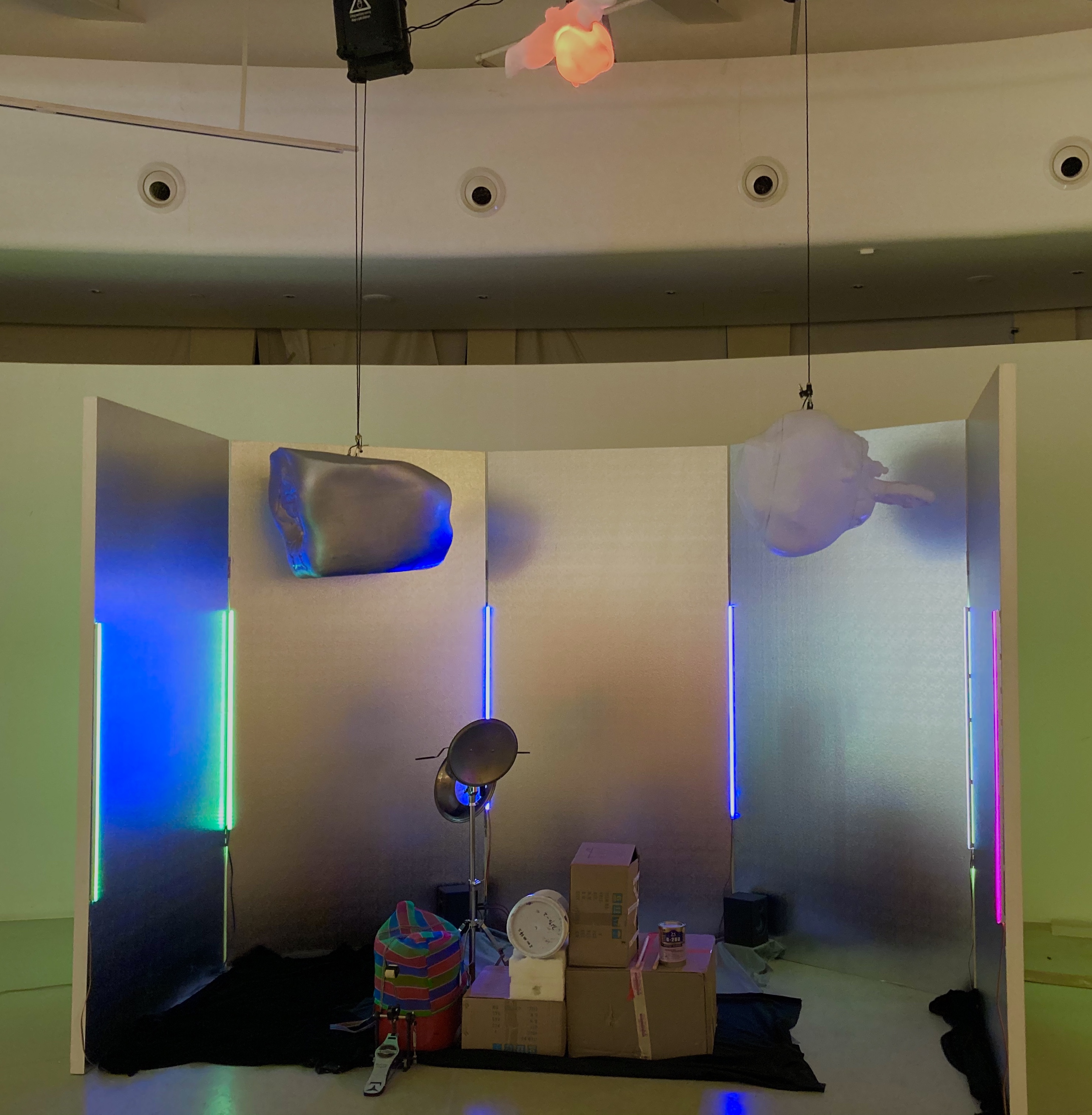 Front view of the completed Children's System: Eggs Eggs Eggs installation